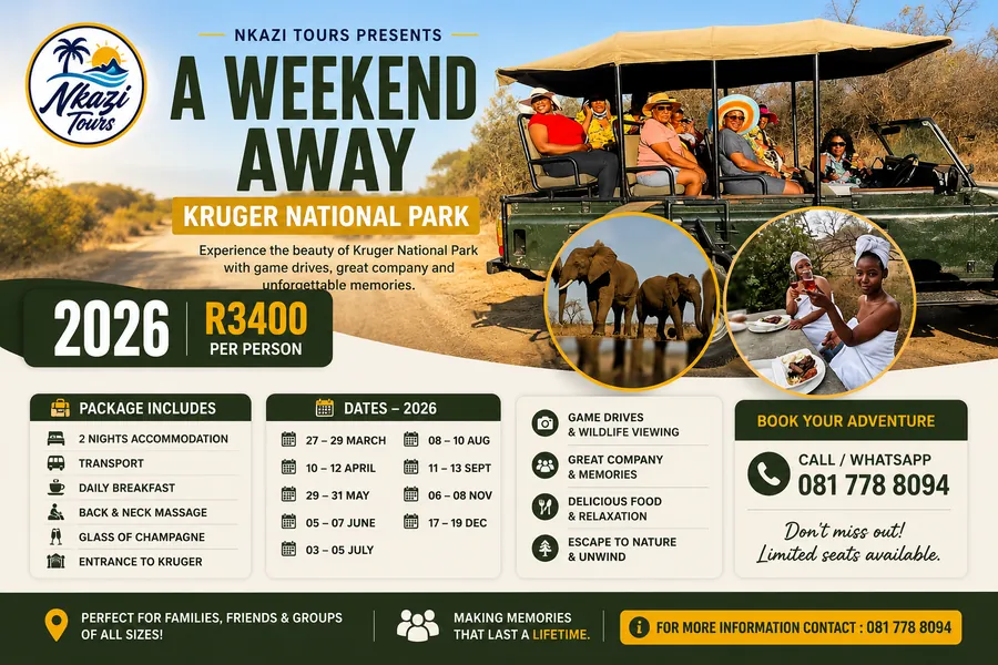 Kruger National Park Weekend Away 2026